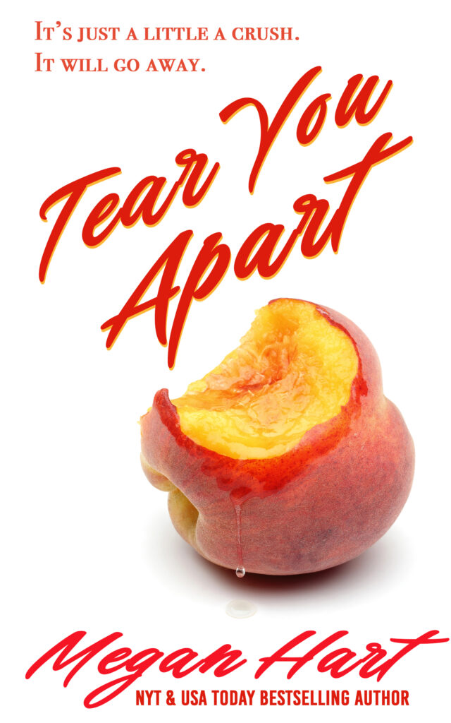 a juicy peach with a bite out of it on a white background