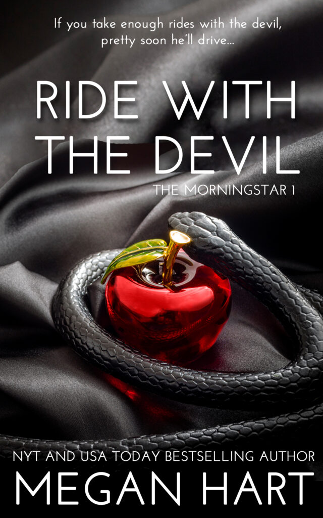 a snake coiled around a shiny gem apple