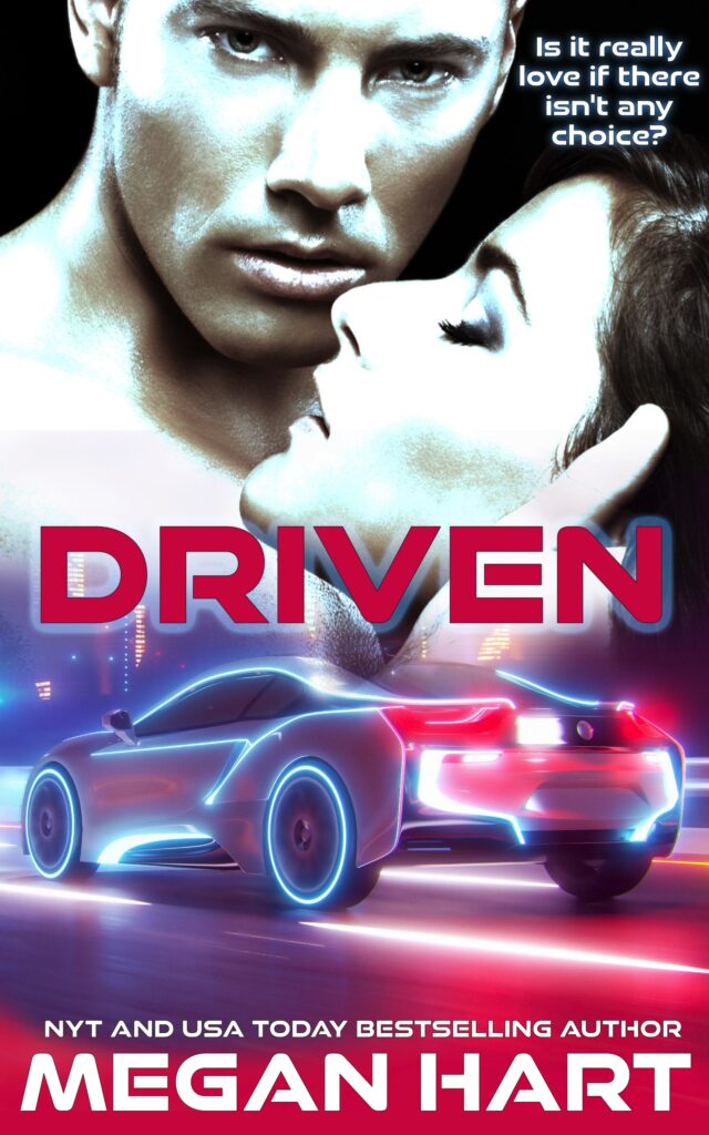 a sexy couple overlaid by a futuristic car